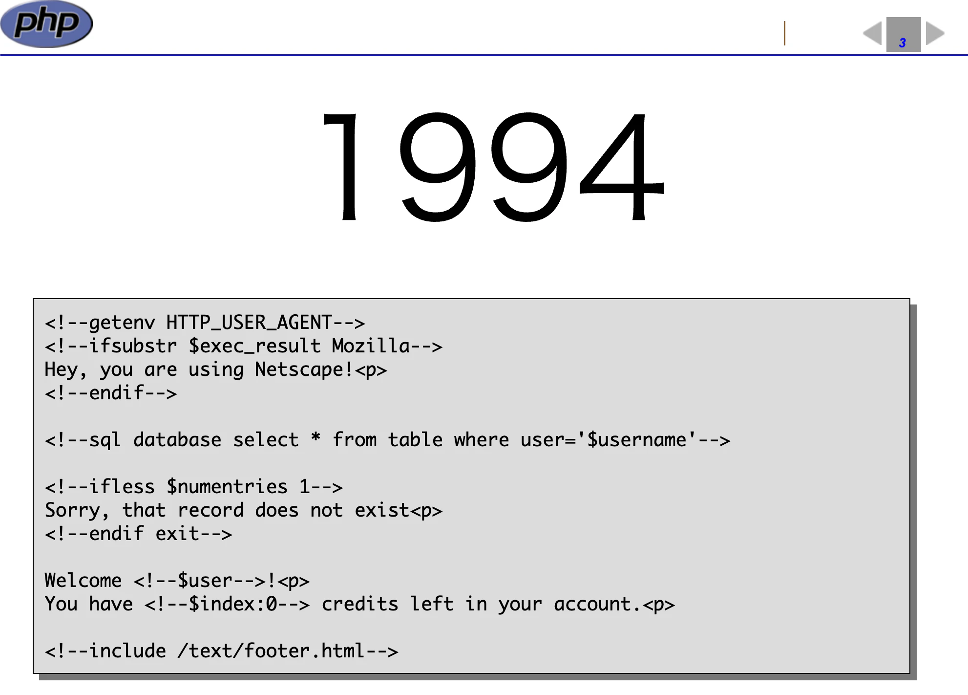 1994's PHP Code