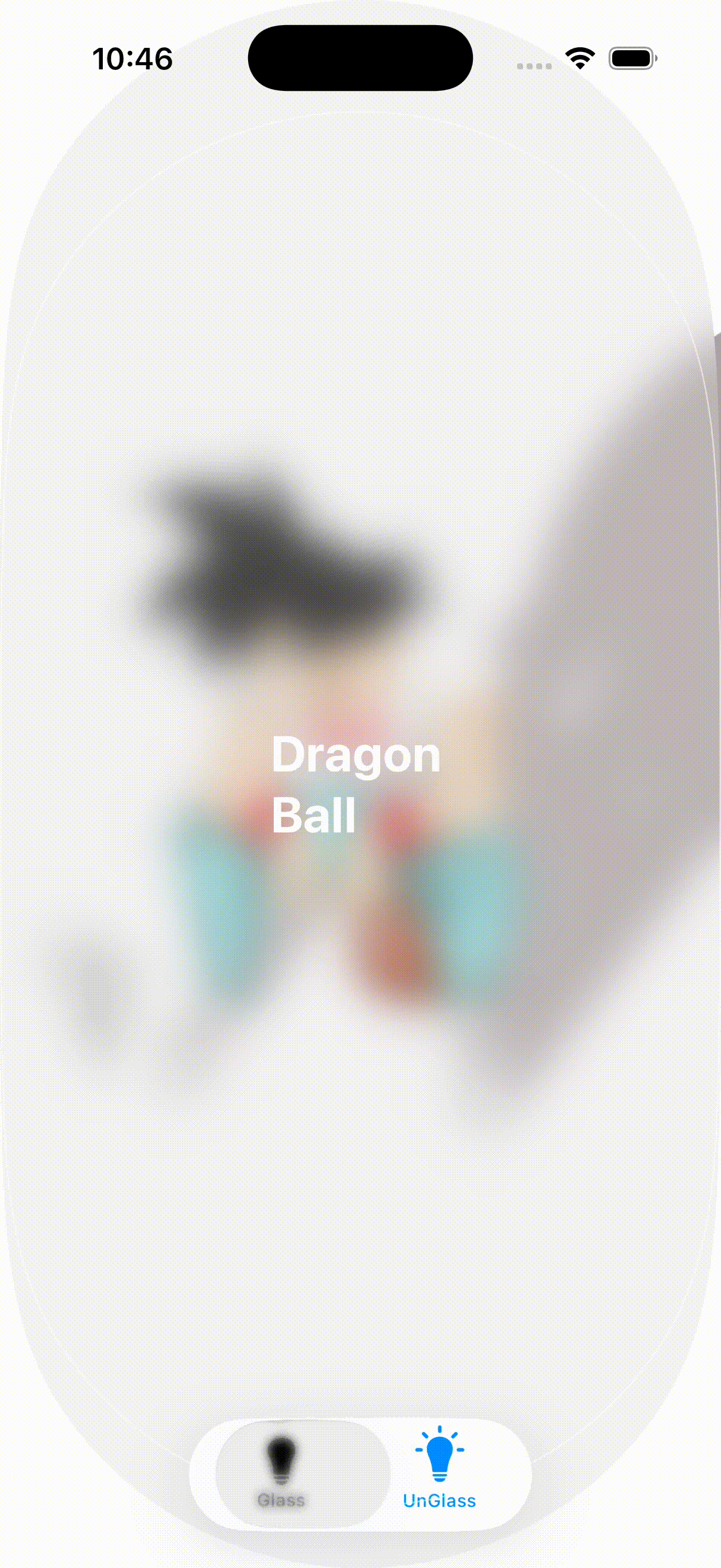 Glass UI Screenshot - Running