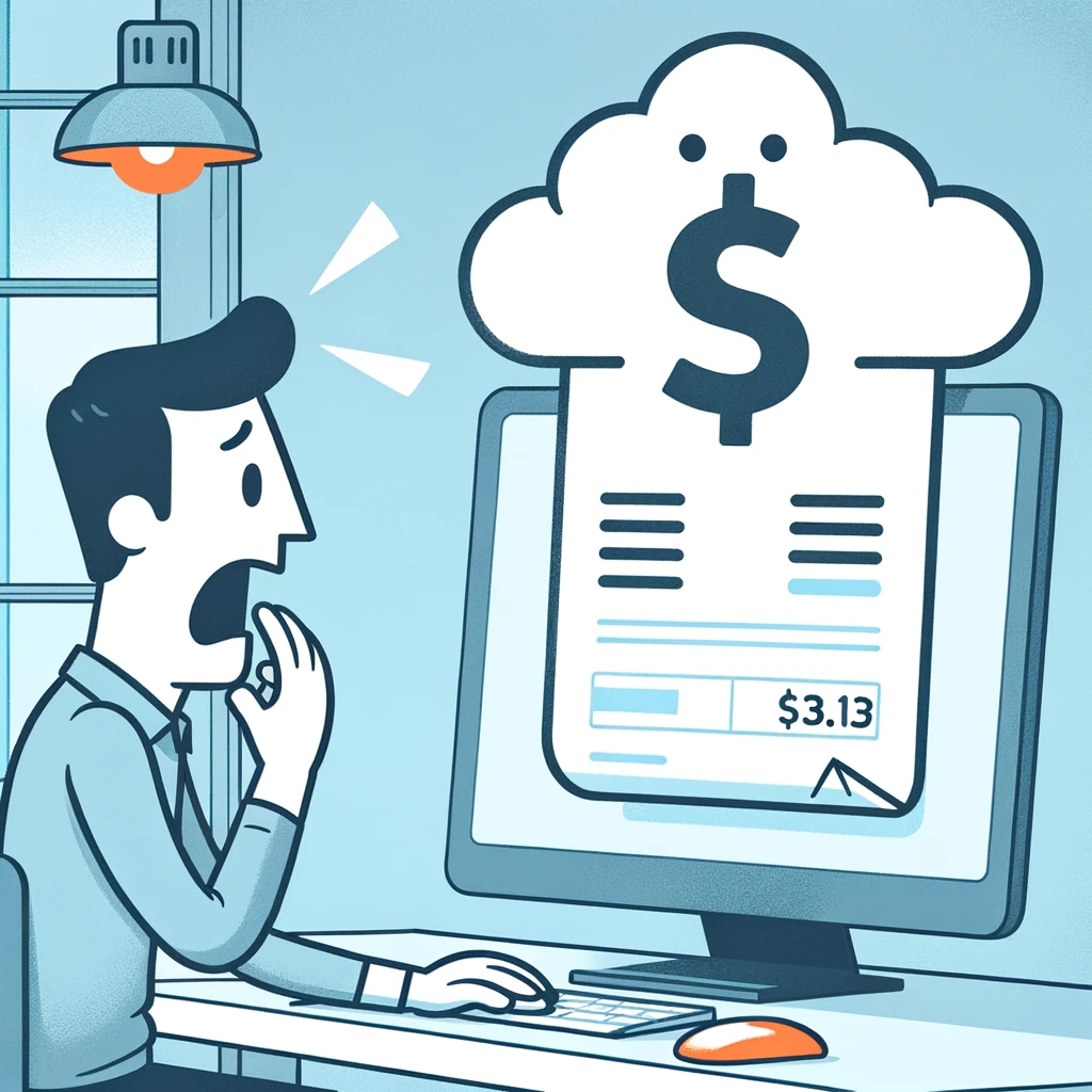 DALL·E 2023-11-23 17.08.35 - A simple cartoon illustration showing a person in an office setting, looking at a computer screen with a shocked expression. On the screen, there's a .png