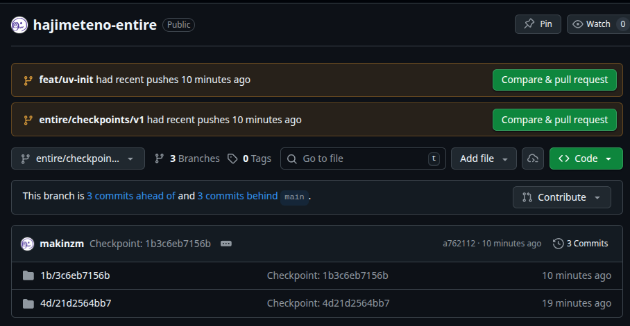 Entire checkpoints branch