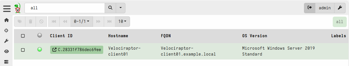 クライアントの存在確認