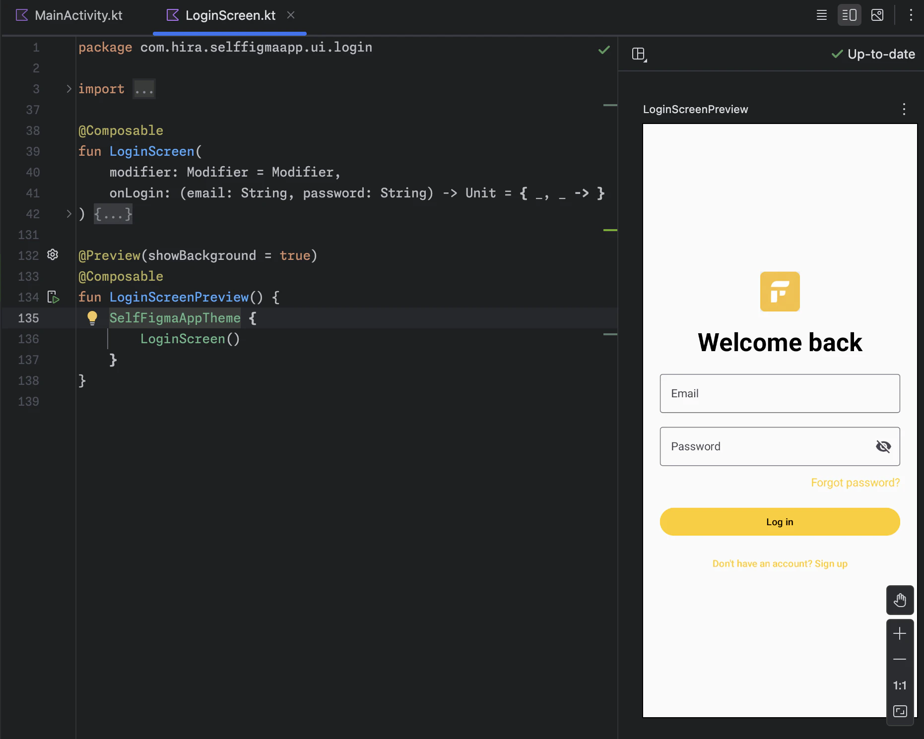 Android StudioのPreview画面