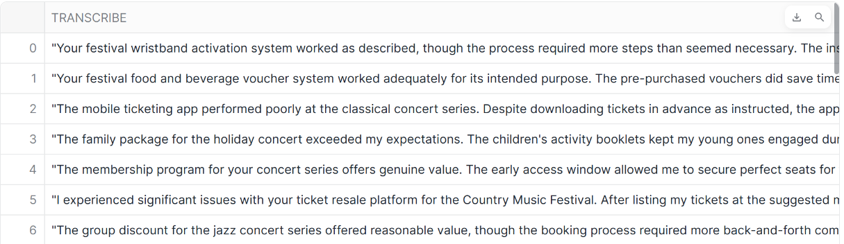 AI_TRANSCRIBE:結果