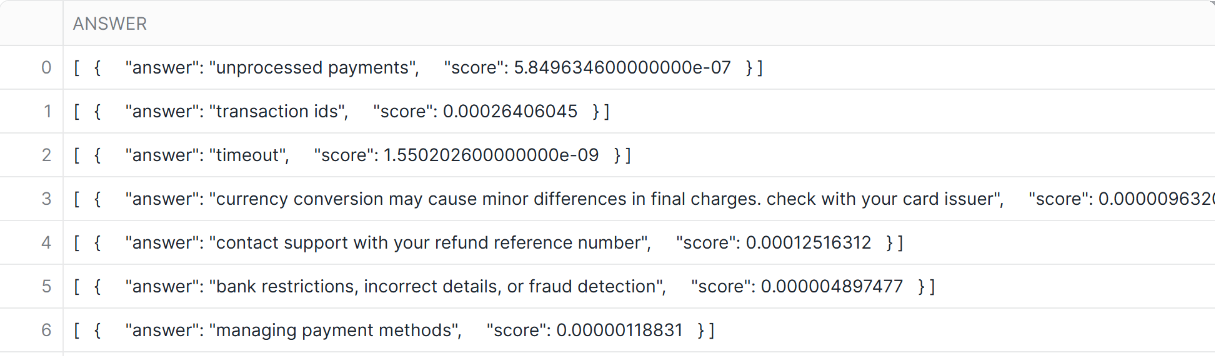 EXTRACT_ANSWER:結果