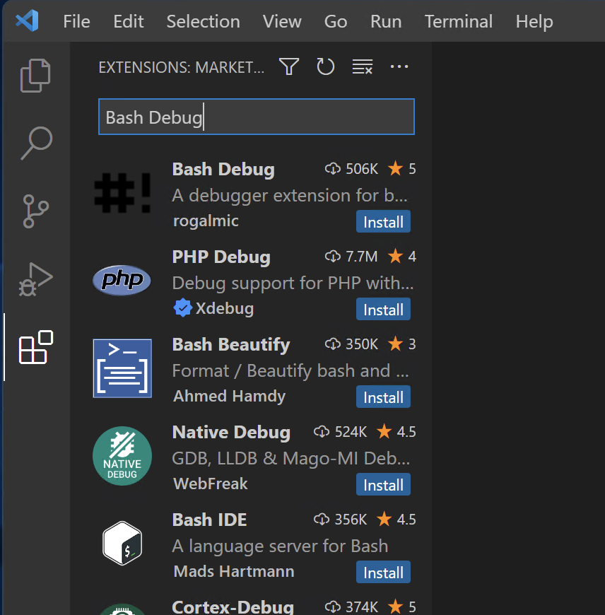 Bash シェルスクリプトのデバッグや入力補完ができる Visual Studio Code 拡張機能 Wsl2 Mac Linux対応 Qiita Bash シェルスクリプトのデバッグや入力補完ができる Visual Studio Code 拡張機能 Wsl2 Mac Linux対応 Qiita