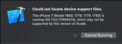 could not locate device support files.png
