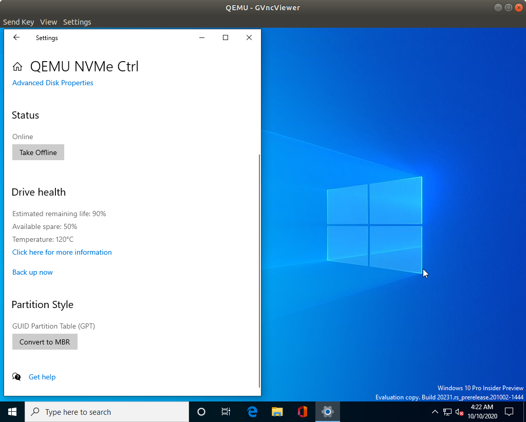 S.M.A.R.T.属性内の温度の値が摂氏120度でも変化しないWindowsの表示 S.M.A.R.T.属性内の温度の値が摂氏120度でも変化しないWindowsの表示