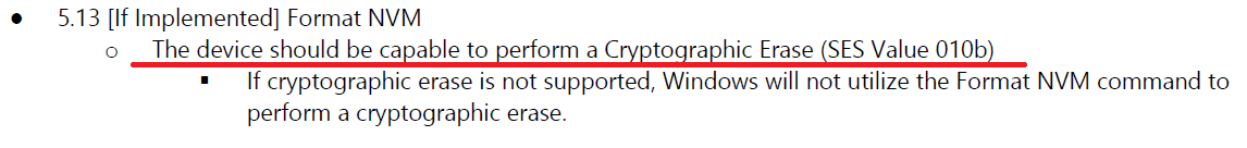 WHCP仕様におけるFormat NVMコマンドに関する規定 WHCP仕様におけるFormat NVMコマンドに関する規定