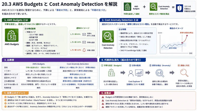 20.3 AWS BudgetsとCost Anomaly Detection