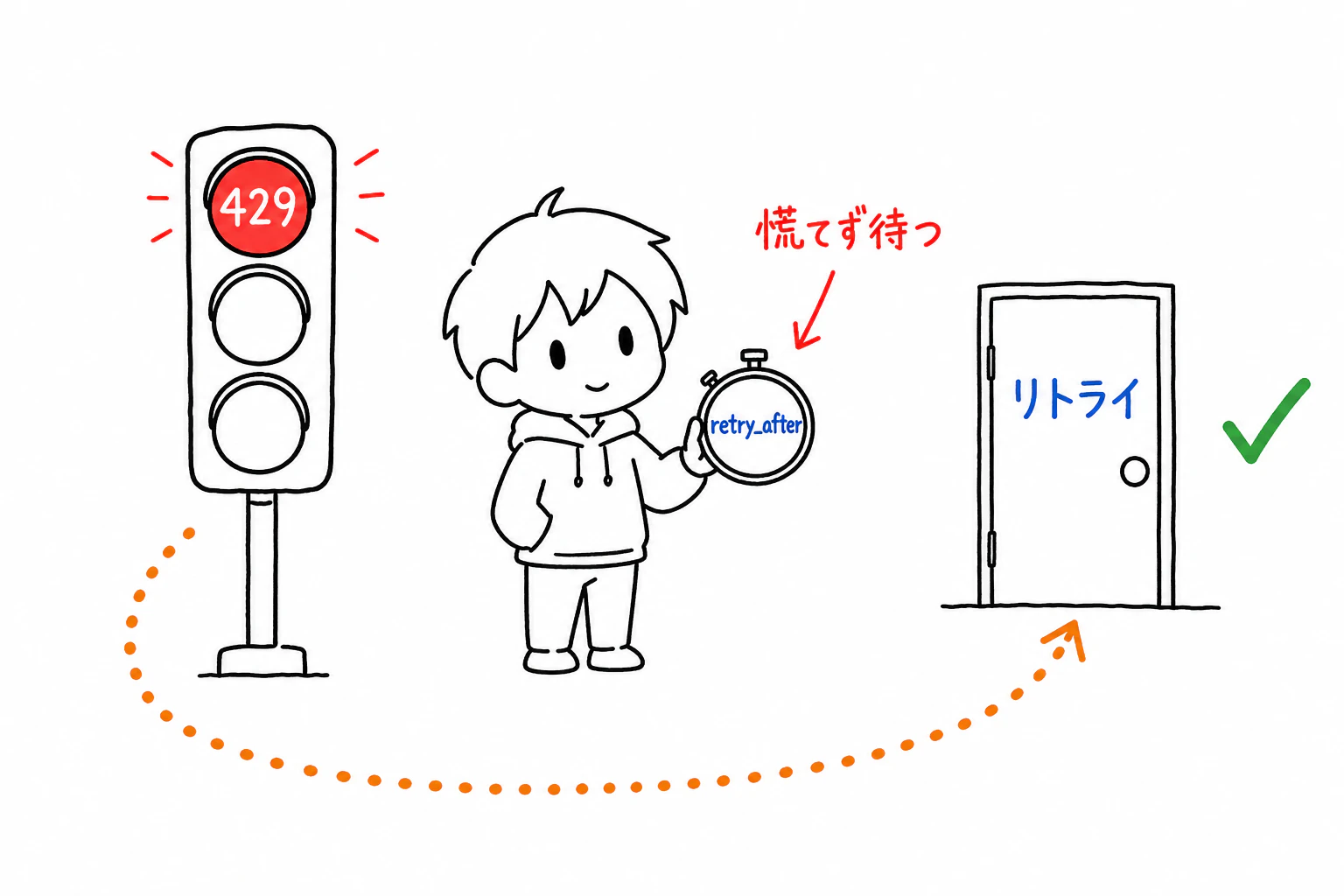 429はretry_afterに従って落ち着いてリトライ