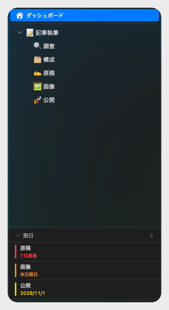 SS-D04: サイドバーの期日リスト