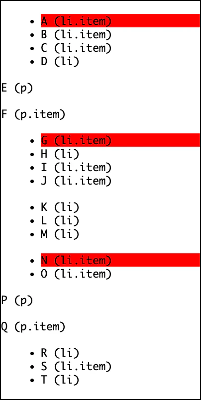.item:first-of-typeの例