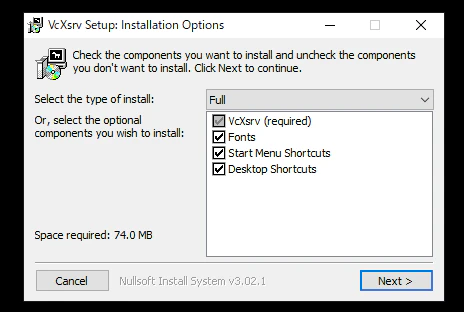 VcXsrvインストール1