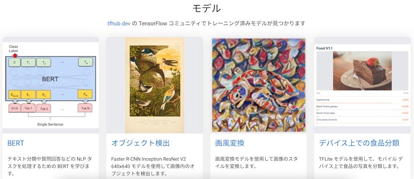 TensorFlow Hubのモデル