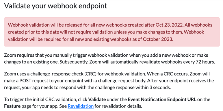 Validate your webhook endpoint