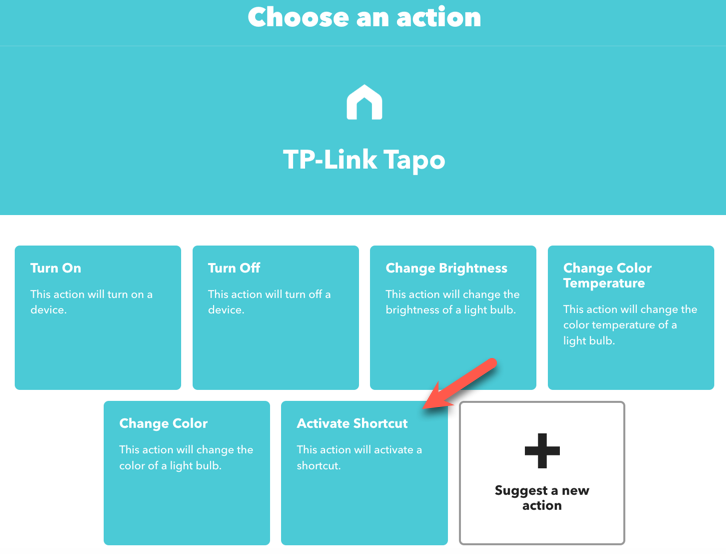 TP-Link Tapoの動作を選ぶ