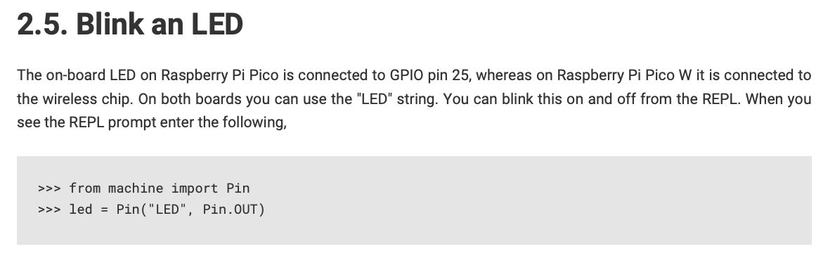 2.5. Blink an LED