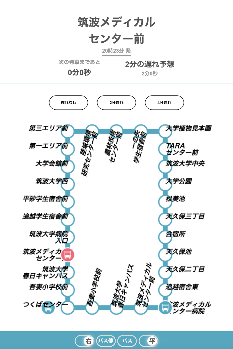 リアクションボタンが表示された状態