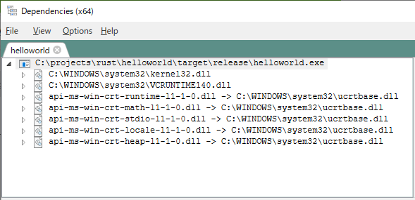 静的リンクオプション無し