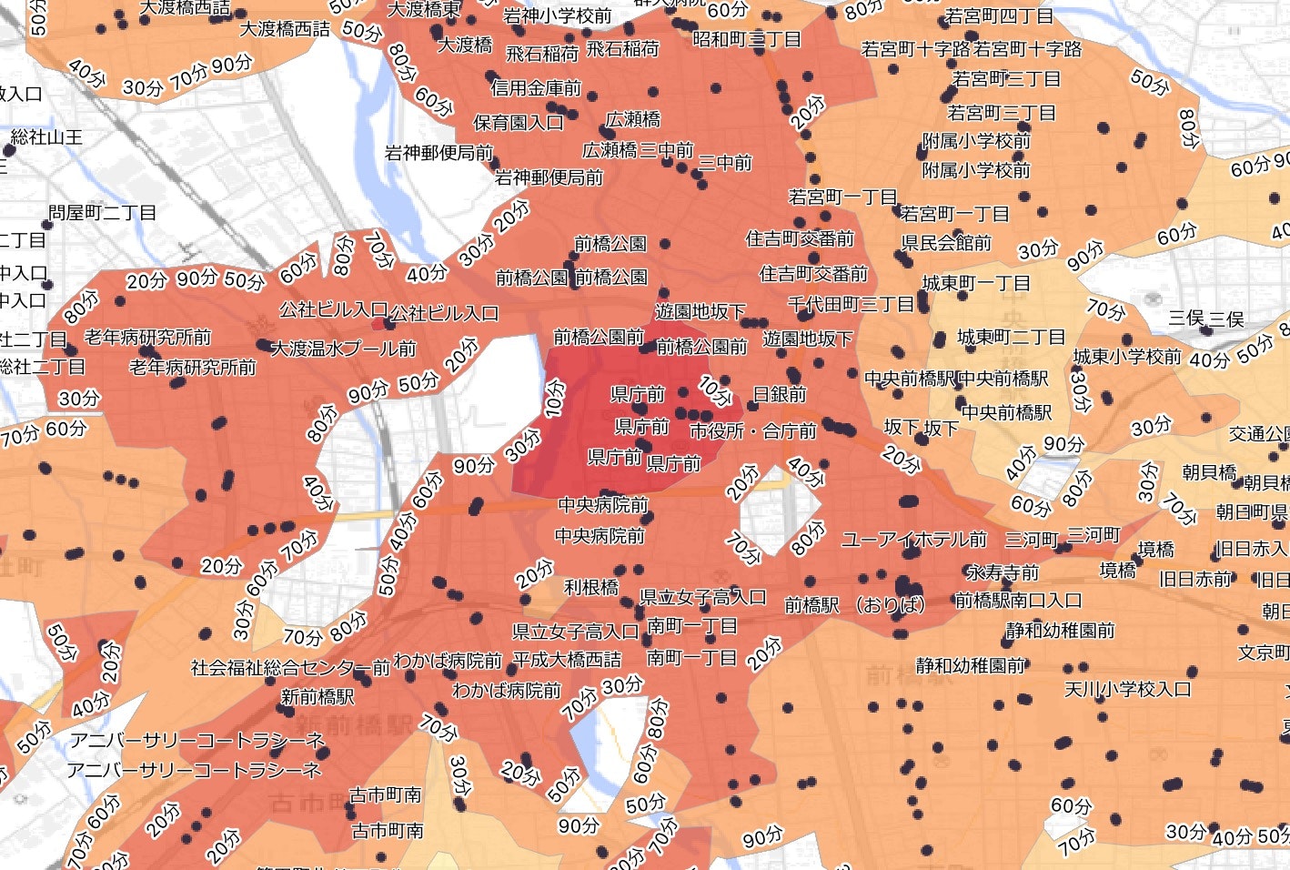 バス停データ表示例