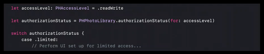 PHAccessLevelを用いたコード