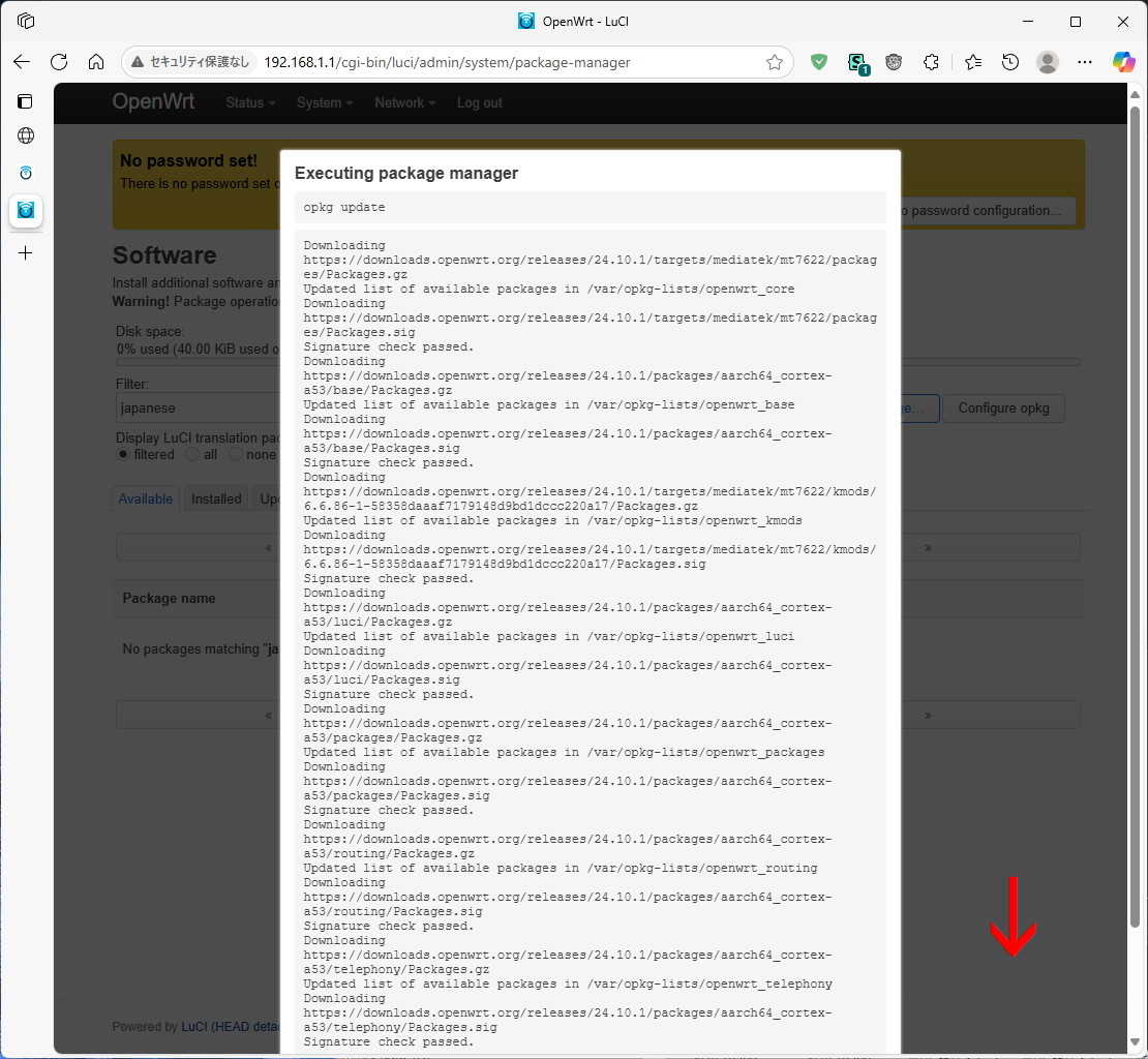 opkg update succeeded!-1