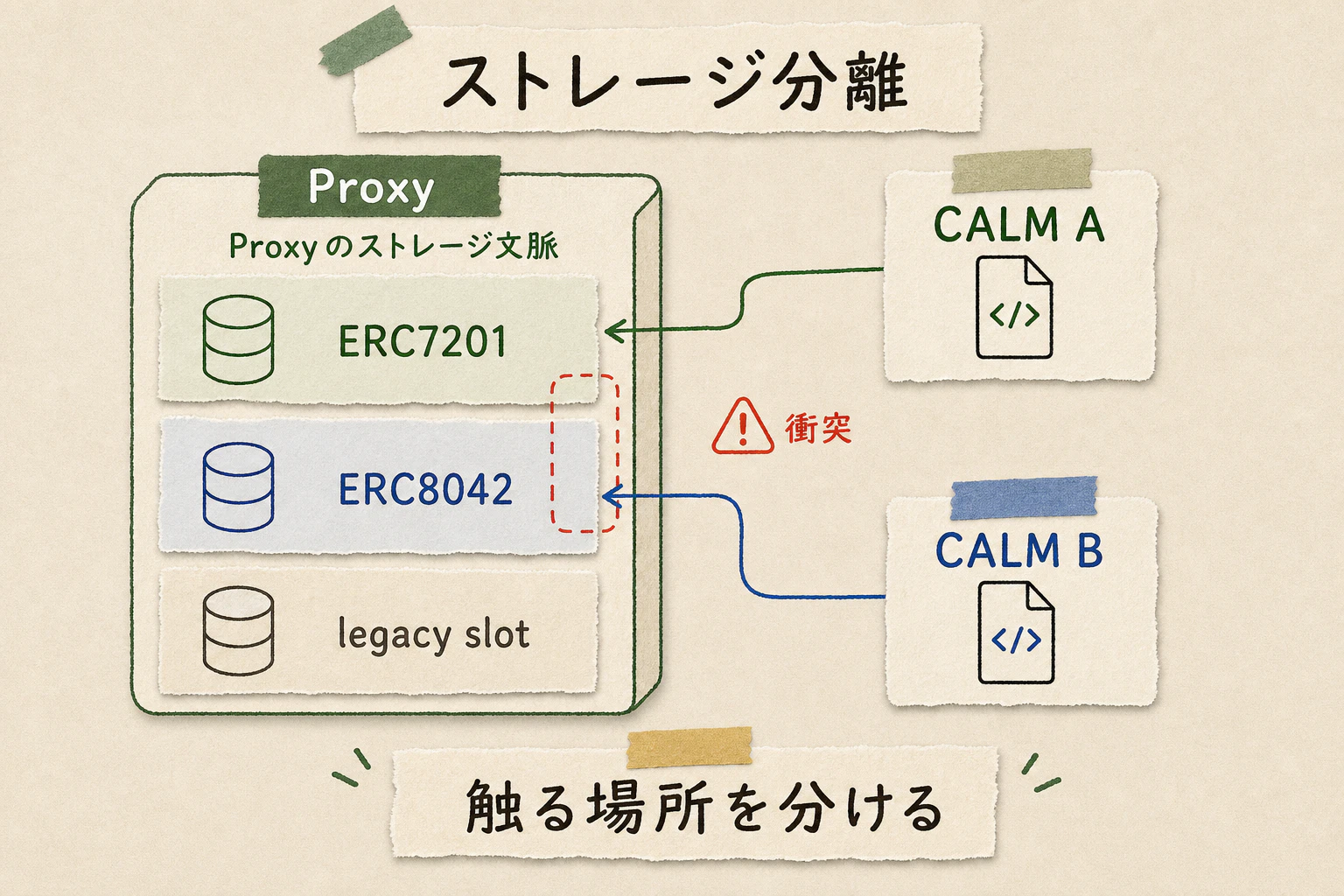CALMとProxyストレージの関係
