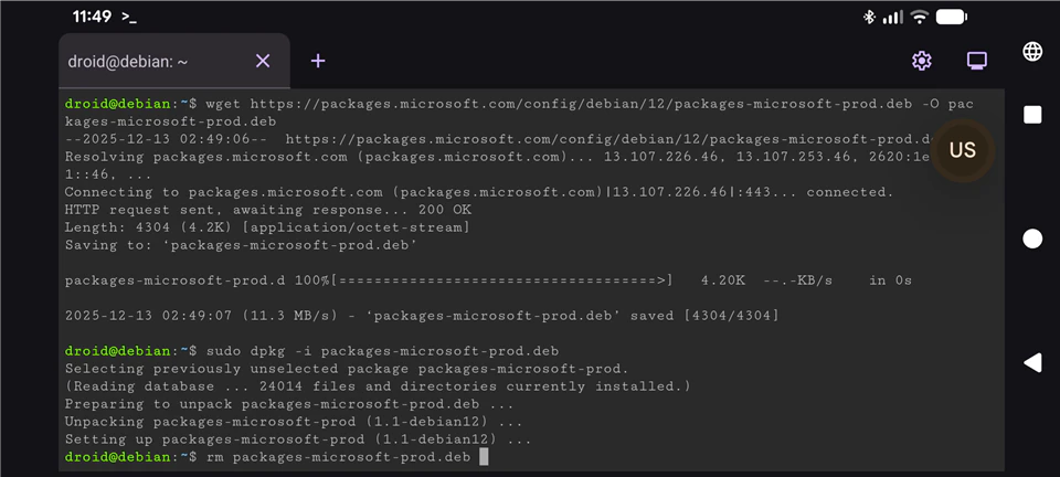 Microsoft のパッケージリポジトリを追加登録したところ