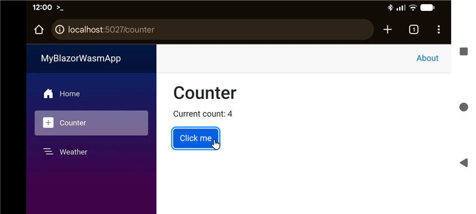 "Counter" ページの様子