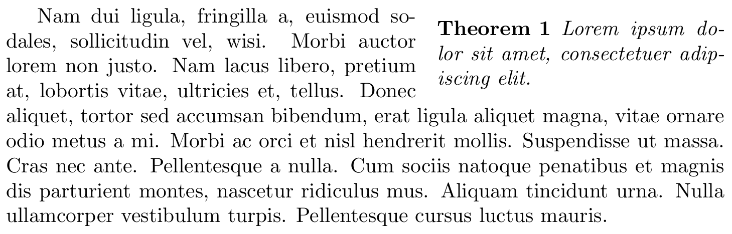 コンテンツが定理環境の例 content is theorem