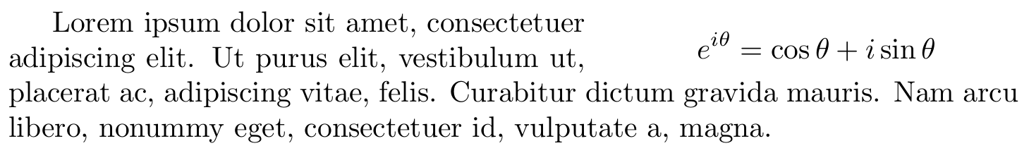 コンテンツが数式の例 content is equation