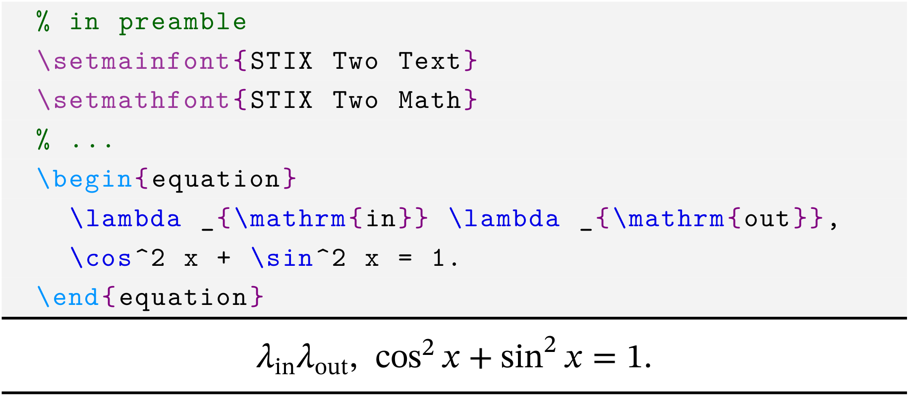 example of name operator with STIX Two Math