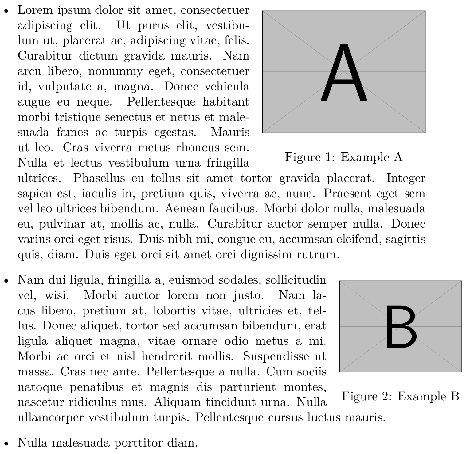 リスト環境の項目をコンテンツに回り込ませる例 wrapped in list item