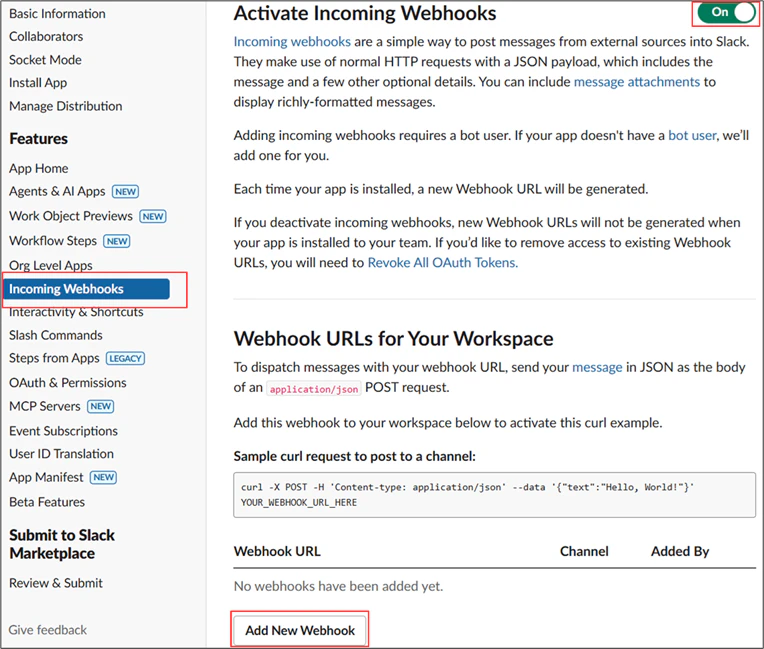 SlackのWebhook URL取得