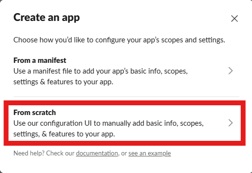「From scratch」をクリック