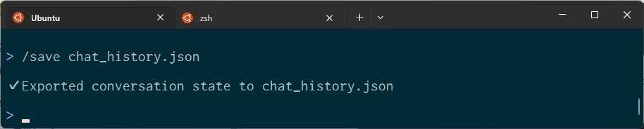 saveコマンドで会話の履歴を保存する