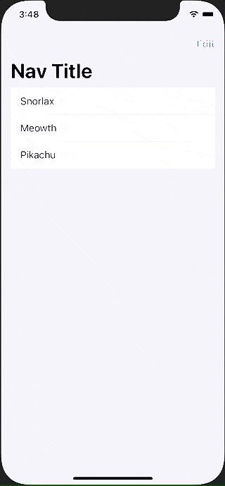 SwiftUIでListをEditModeにして並び替える