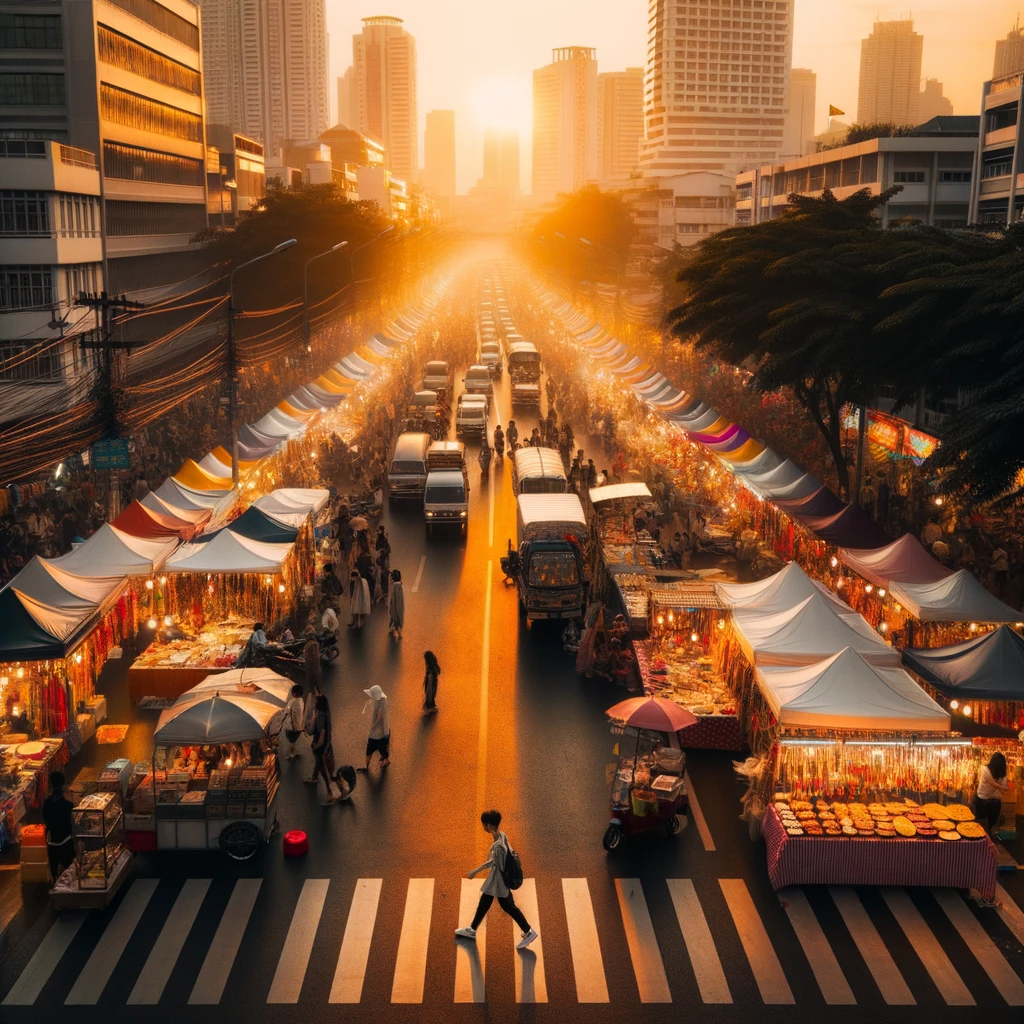 DALL·E 2023-12-11 01.55.56 - photo of a lively city celebration. Numerous stalls offering various goods and food are set up beside a road. In the immediate foreground, an individu.png