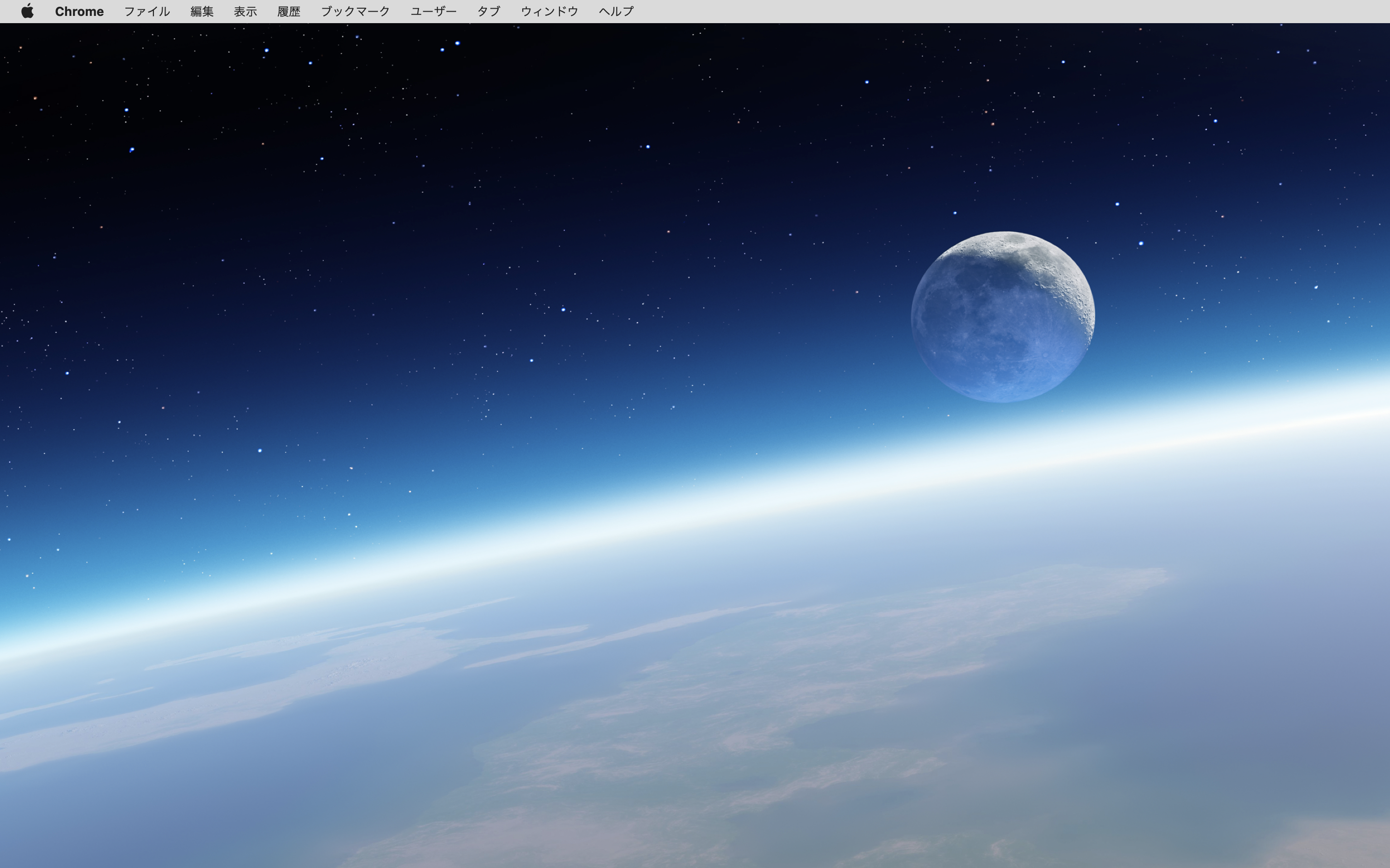 真っ新なデスクトップが表示されている test.png