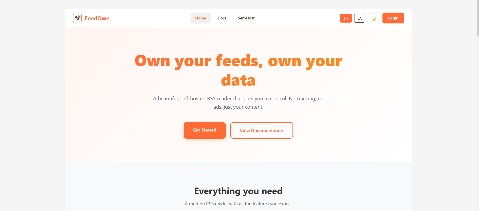 FeedOwn メイン画面