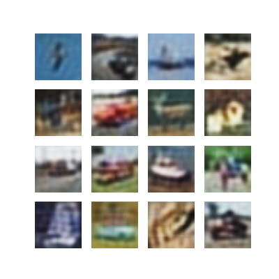 tensorflow2による生成画像(30epoch)