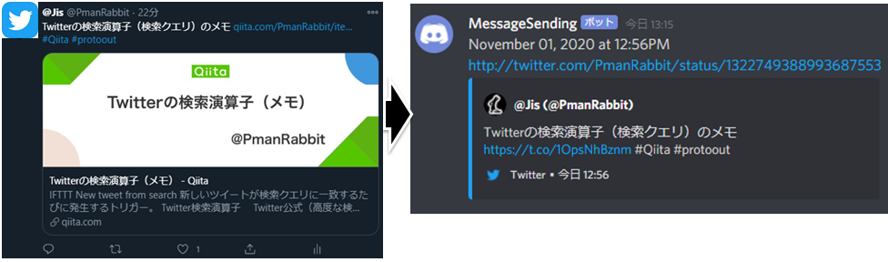 Iftttでtwitter投稿をdiscordにも自動投稿できるように簡単実装してみた Qiita Iftttでtwitter投稿をdiscordにも自動投稿できるように簡単実装してみた Qiita