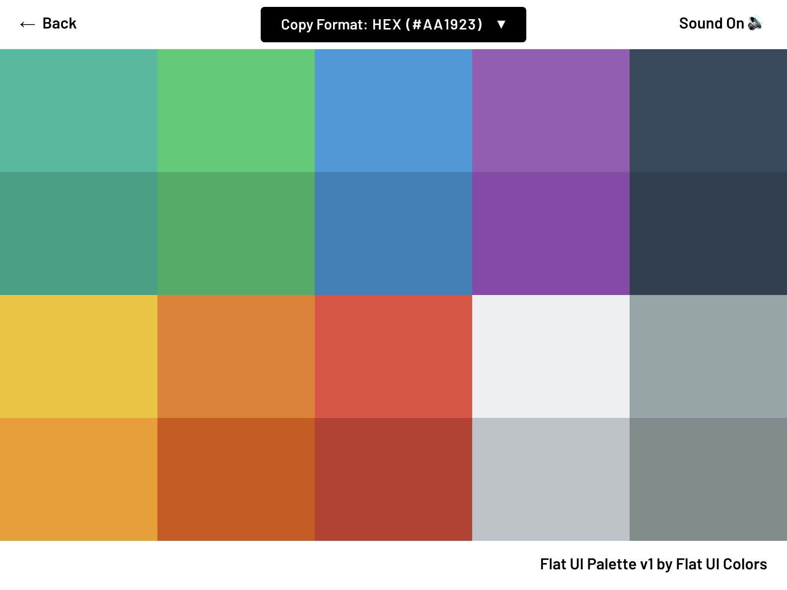 Flat Ui Colorsのwebサイトをスクレイピングしてrgb値を抽出してみよう Qiita Flat Ui Colorsのwebサイトをスクレイピングしてrgb値を抽出してみよう Qiita