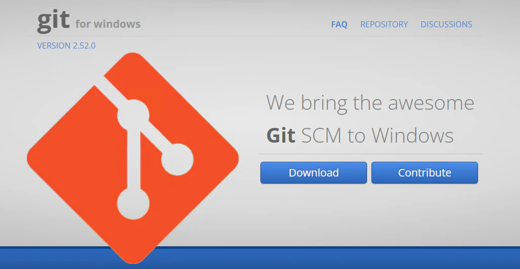 Git for Windows公式サイトのダウンロードページ