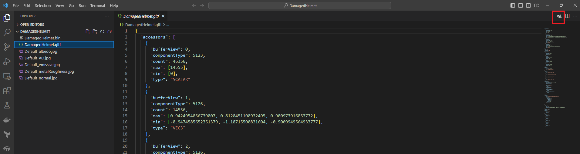 GlTF Tools for VSCode を改造して glTF2.0のモデルをGrimoire.jsでプレビューする