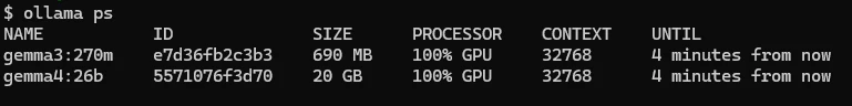 モデルが100% GPUで使えることを確認している