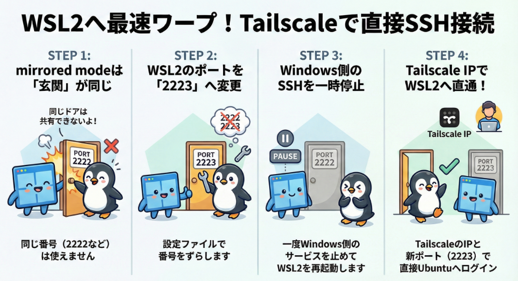 WSL2への最速ワープ!Tailscaleで直接SSH接続