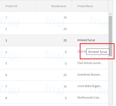 データセルのツールチップ対応