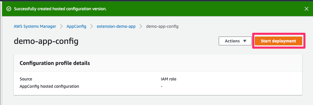 デプロイの開始 デプロイの開始
