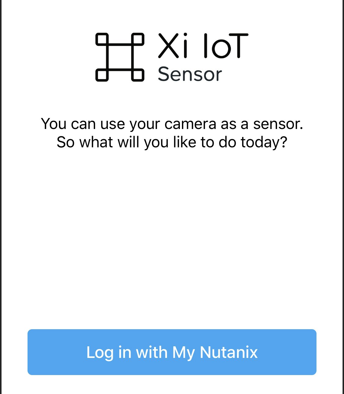 Xi IoT Sensorログイン画面